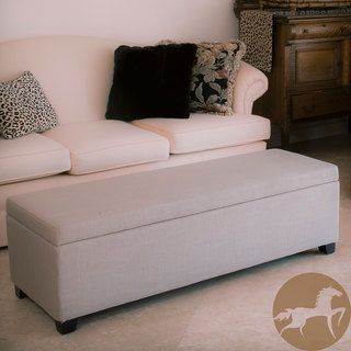 Christopher Knight Home Lucinda Taupe Fabric Storage Ottoman Christopher Knight Home Ottomans
