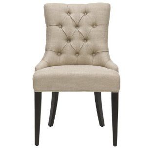 Shop Safavieh Mercer Collection Erica Button Tufted Side Chair, Khaki Grey at the  Furniture Store. Find the latest styles with the lowest prices from Safavieh