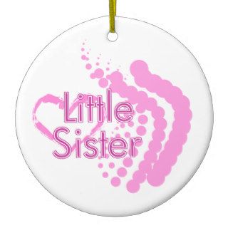 Little sister pink heart ornament