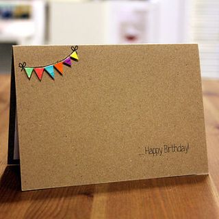 bright bunting 'happy birthday' card by little silverleaf