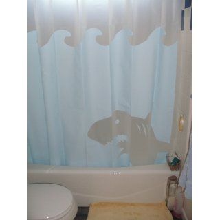 Kikkerland Jaws Shower Curtain, 72 Inch by 72 Inch   Blue Shower Curtain