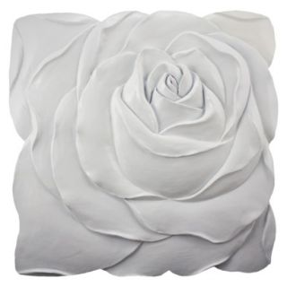 Modern Rose Wall Sculpture   White
