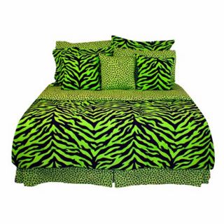 Zebra Print Bed in a Bag   Lime Green/Black
