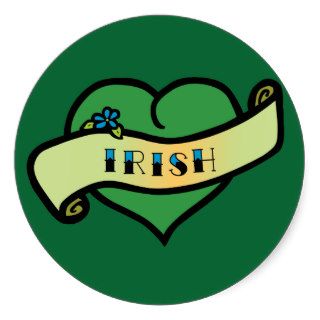 Irish Tattoo Heart Sticker