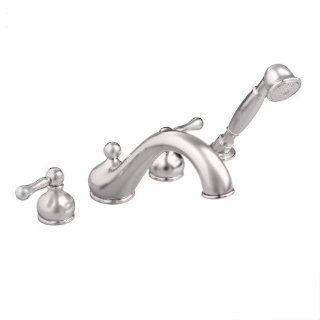 American Standard 3901.000.295 Jasmine Deck mount Tub Filler with Personal Shower, Satin Nickel   Bathroom Sink Faucets  