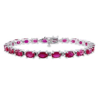 Miadora Sterling Silver Created Ruby Bracelet Miadora Gemstone Bracelets