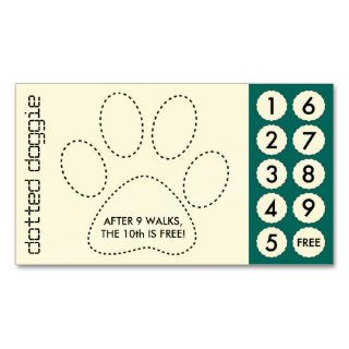 dog walker cut out punch cards business card template
