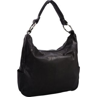 R & R Collections Leather Top Zip Hobo