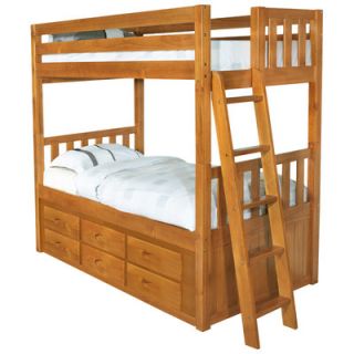 Discovery World Furniture Convertible Twin over Twin Three Drawer Bunk