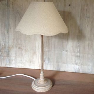 scallop edge lamp base and shade by velvet brown