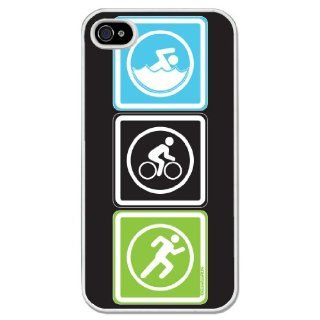 Triathlon Swim Bike Run Blocks iPhone Case (iPhone 4/4S) Cell Phones & Accessories