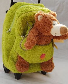 kids travel bag with cuddly bear by mini u (kids accessories) ltd