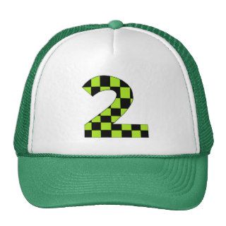 Green Checkered Number Two Hat