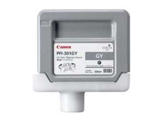 Canon PFI 301GY Ink Cartridge. PFI 301GY PIGMENT GRAY INK TANK 330ML I SUPL. Gray   Inkjet Electronics