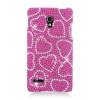 Eagle Cell PDLGP769F308 RingBling Brilliant Diamond Case for LG Optimus L9/Optimus 4G P769   Retail Packaging   Hot Pink Heart Cell Phones & Accessories