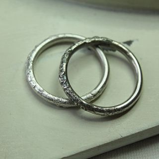 organic silver ring by silver leaves