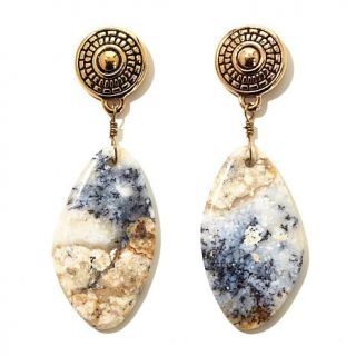Bronze Abstract Gemstone Drop Earrings