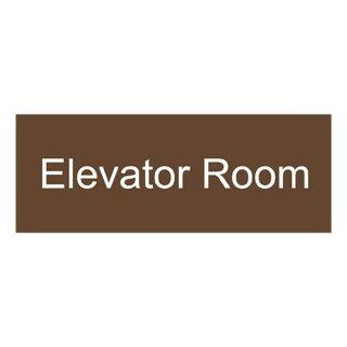 Elevator Room White on Brown Engraved Sign EGRE 303 WHTonBrown  Business And Store Signs 