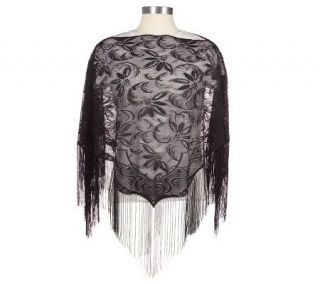 Victorian style Lace Poncho with Fringe by Heritage Lace —