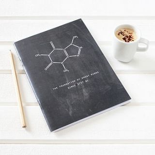 caffeine notebook for coffee lovers by newton and the apple