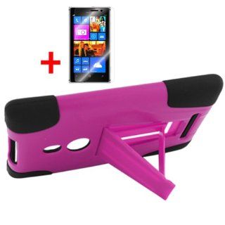 NOKIA LUMIA 925 PURPLE BLACK HYBRID T KICKSTAND COVER HARD GEL CASE + FREE SCREEN PROTECTOR from [ACCESSORY ARENA] Cell Phones & Accessories
