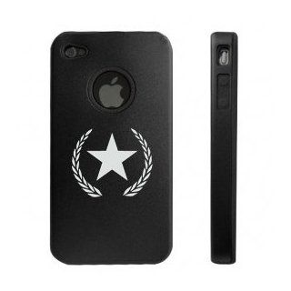 Apple iPhone 4 4G Black Aluminum & Silicone Case Military Star Cell Phones & Accessories