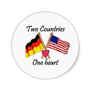 GERMANY   Two countries one heart Round Sticker