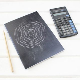 maths design pi notebook by newton and the apple