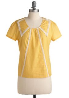 Tulle Clothing Take a Sun shine To Top  Mod Retro Vintage Short Sleeve Shirts