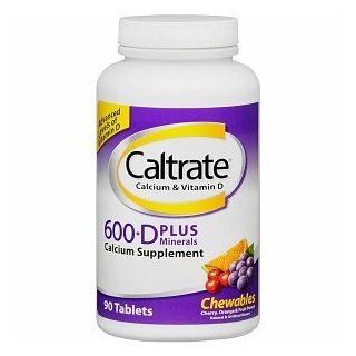 Caltrate Calcium Supplement with Vitamin D & Minerals, Chewable Tablets 90 ea Health & Personal Care