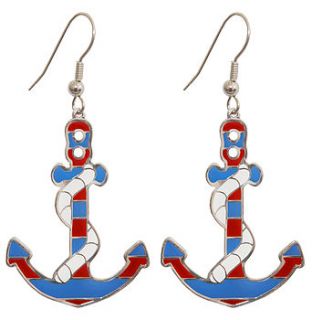enamel anchor earrings by dollydagger