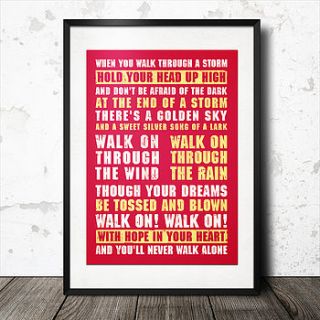 personalised favourite football songs poster by magik moments
