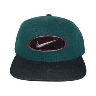 New Vintage Swoosh Nike Cotton Sports Hat   Green/Black Bill  Baseball Caps  Sports & Outdoors