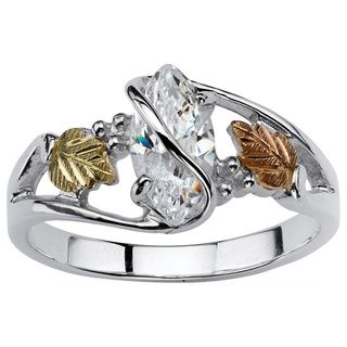 Ultimate Gold over Silver Marquise cut Cubic Zirconia Vine Ring Palm Beach Jewelry Cubic Zirconia Rings