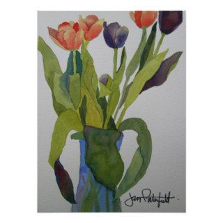 Multi colored Tulips Print