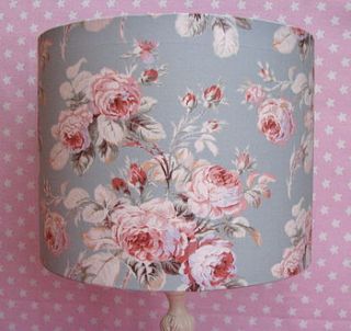 handmade lampshade in austen roses fabric by rosie's vintage lampshades