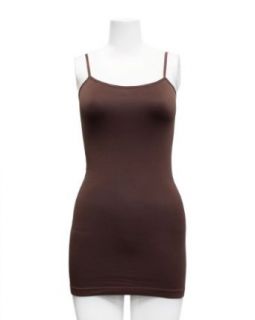 Ladies Brown Seamless Tunic Cami 25 Inch