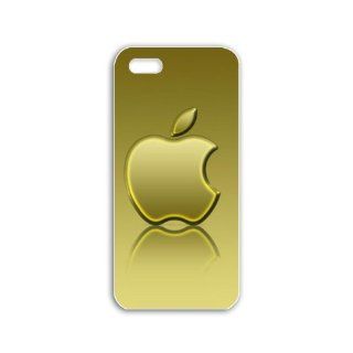 Design Apple 5/5S Computer Series golden apple logo computer Black Case of Family Case Cover For Girls Cell Phones & Accessories