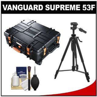 Vanguard Supreme 53F Heavy Duty Waterproof, Airtight & Dustproof Professional Hard Case with Foam Interior & Wheels + Tripod for Canon EOS 7D, 5D Mark II III, 60D, Rebel T3, T3i, Nikon D3100, D3200, D5100, D7000, D800, A35, A55, A57, A65, A77 Digit