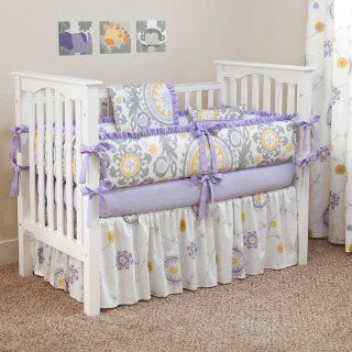 CUSTOM BOUTIQUE BABY BEDDING   Suzani Lavender   5 Pc Crib Bedding Set  Baby
