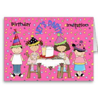 Invitation Card Lets Party Birthday Card