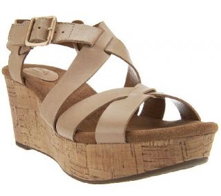 Clarks Artisan Caslynn Cheryl Leather Platform Wedge Sandals —