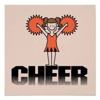 Orange Cheerleading T shirts and Gifts Posters