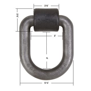 Buyers Heavy-Duty Forged D-Ring — 1in. Dia. w/ Weld-On Bracket  Rope Rings