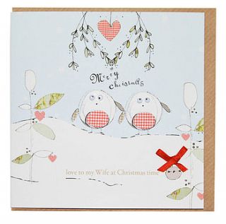 love to my wife at christmas time card by laura sherratt designs