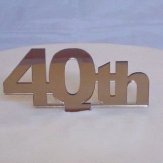 40th Birthday Mirrored Bronze Cake Topper   Decorative Cake Toppers