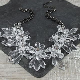 ice petal statement necklace by my posh shop