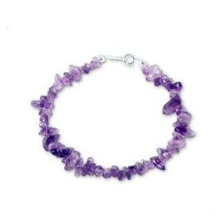 Amethyst Gem Chip Bracelet Sterling Silver Clasp, 6,7,8, and 9 inch lengths Jewelry