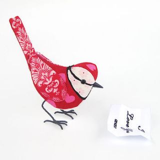 sweetheart fabric bird by the cotton potter