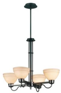 Kenroy Home 90055CBZ Odyssey Four Light Chandelier, Copper Bronze with White Opal Globes    